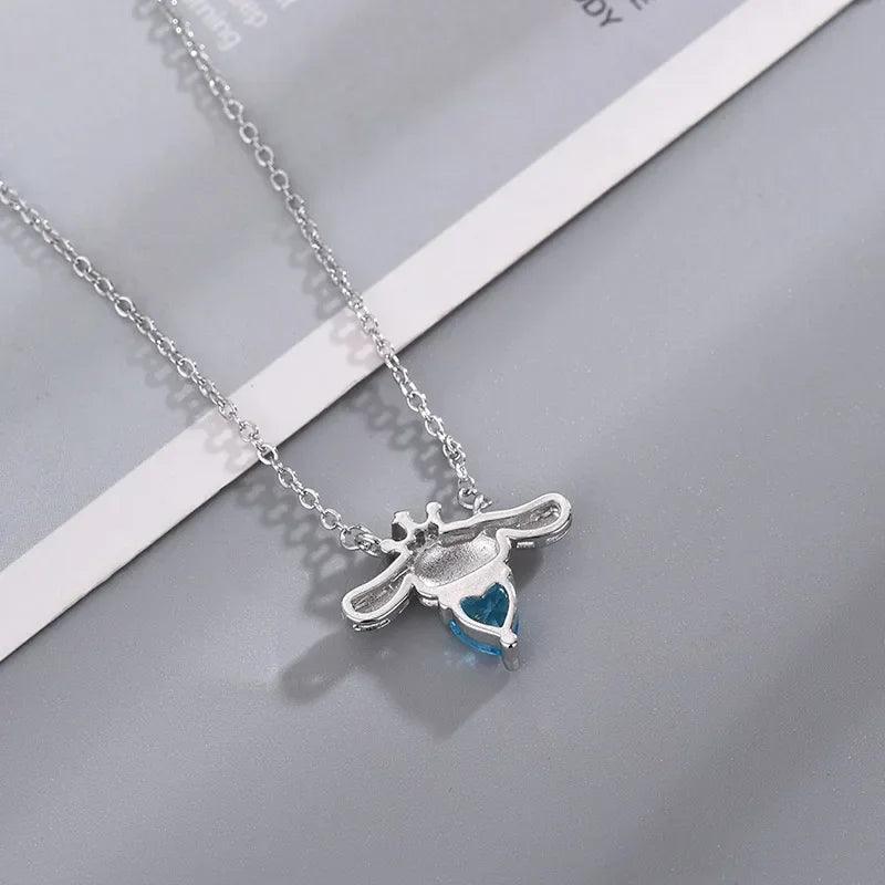 Kawaii Cinnamonroll Sea Blue Heart Necklace for Gift - Venus Trendy Fashion Online