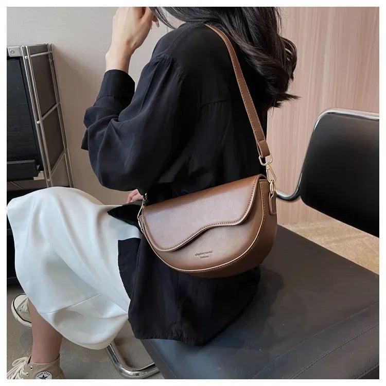 Women's Small Leather Saddle Armpit Bags - Venus Trendy Fashion Online