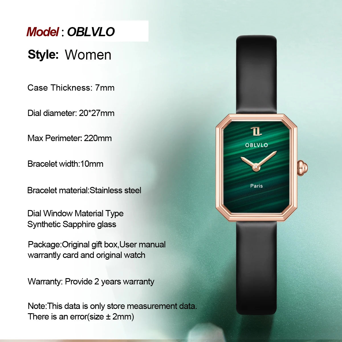 OBLVLO Women Quartz Watch for Gift