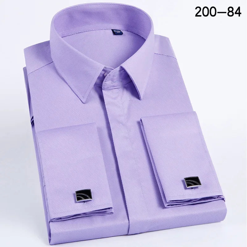 High Quality Hidden Button Men's Long Sleeve Shirts (Cufflinks Included) - Venus Trendy Fashion Online