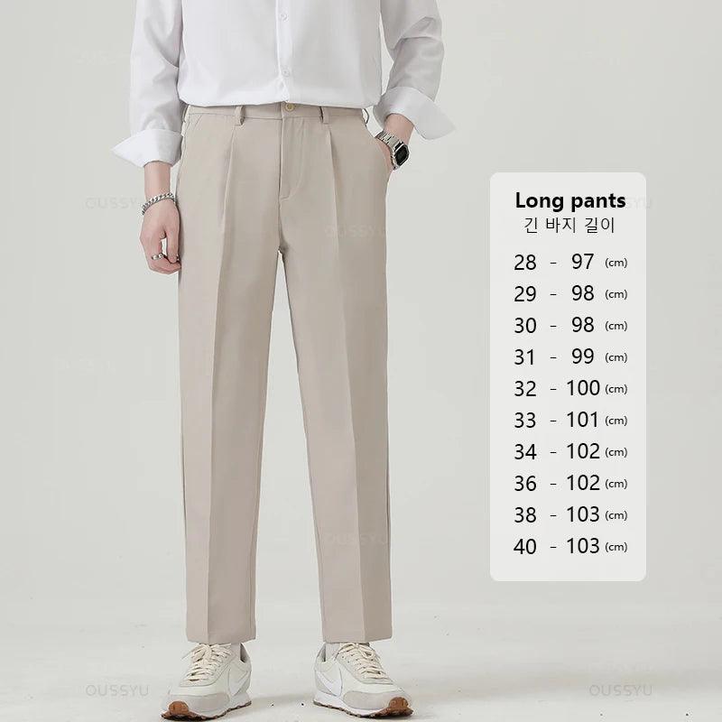 Men Business Thin Formal Ankle Length Work Pant