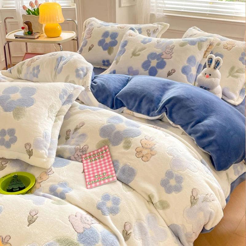 Winter Thickened Padded Warm Duvet Cover Set - Venus Trendy Fashion Online