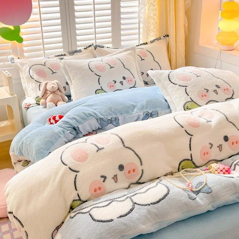 Winter Cartoon Style Duvet Covers Velvet (No Pillows cases) - Venus Trendy Fashion Online