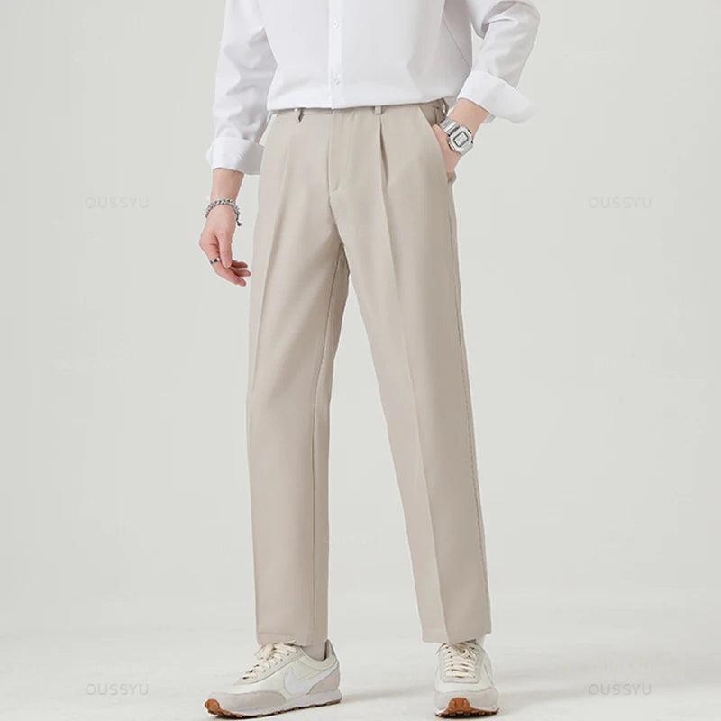 Men Business Thin Formal Ankle Length Work Pant