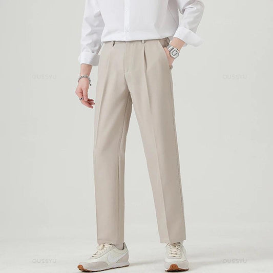 Men Business Thin Formal Ankle Length Work Pant