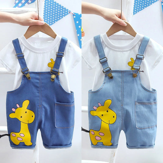 Summer Baby Jeans Overalls One-piece Sets