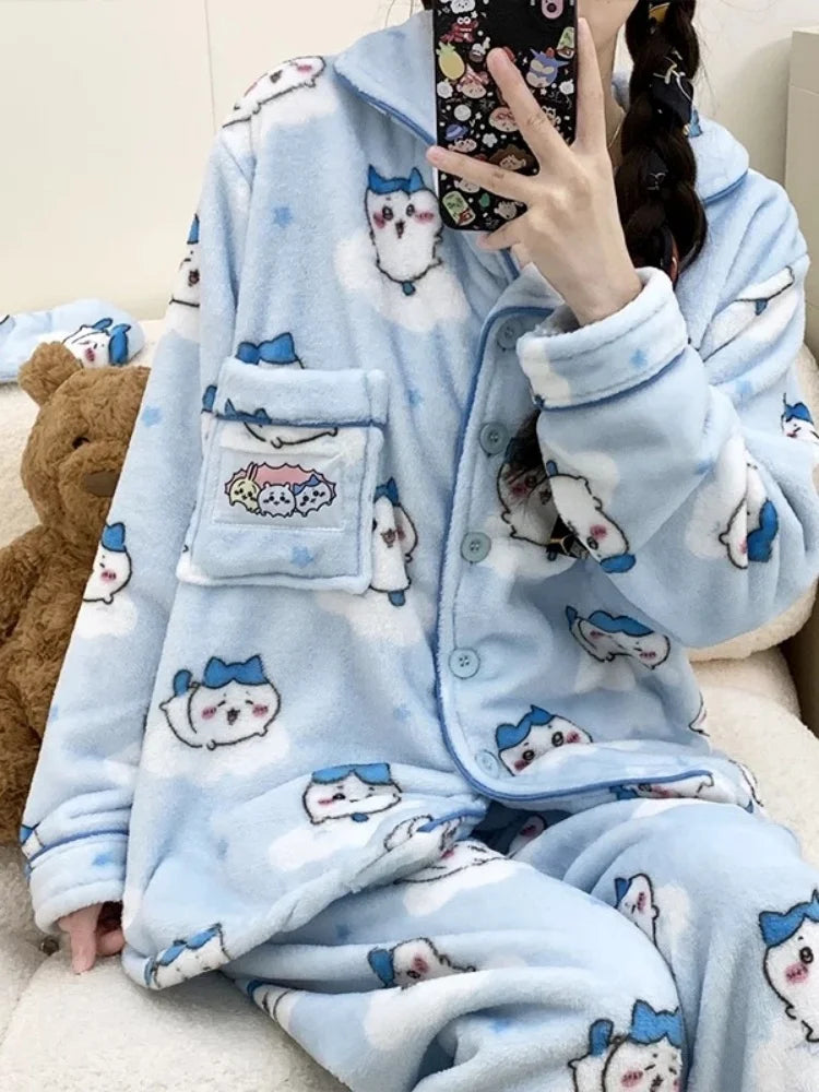 Cute Chiikawa Hachiware Pajamas Set