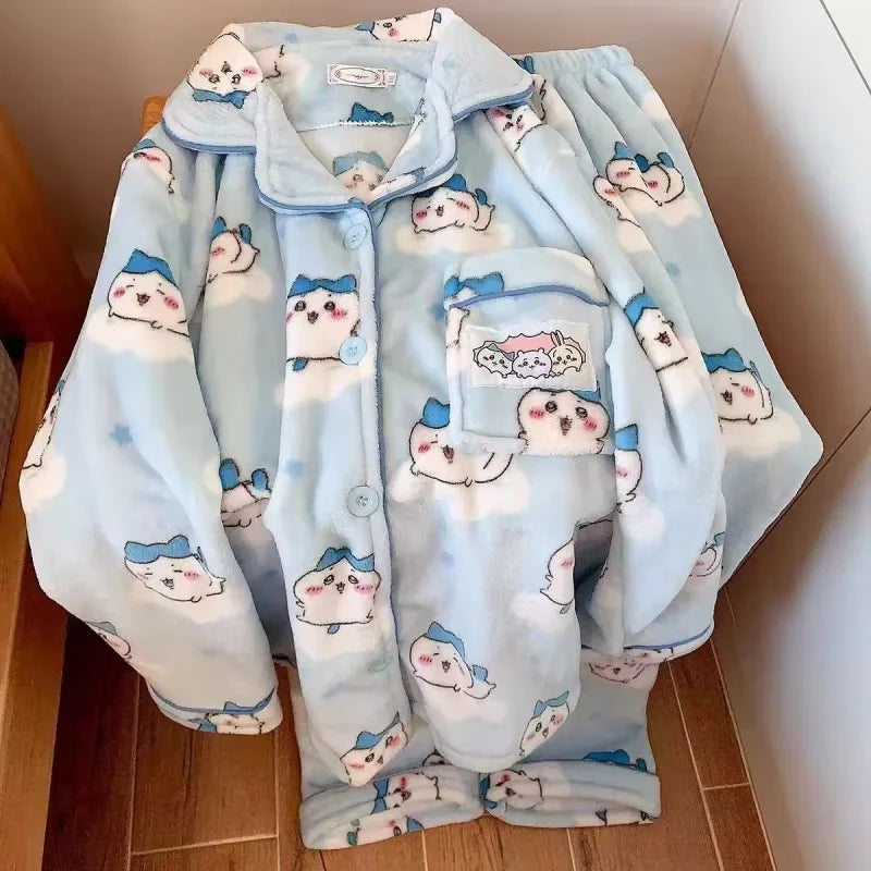 Cute Chiikawa Hachiware Pajamas Set