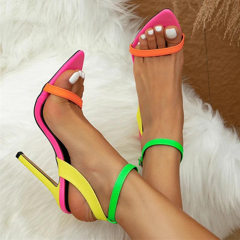 Mixed Colors Women Sexy Stiletto Sandals - Venus Trendy Fashion Online