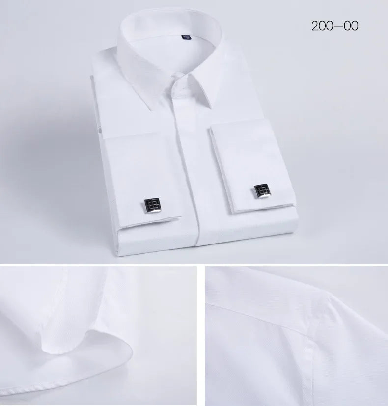 High Quality Hidden Button Men's Long Sleeve Shirts (Cufflinks Included) - Venus Trendy Fashion Online