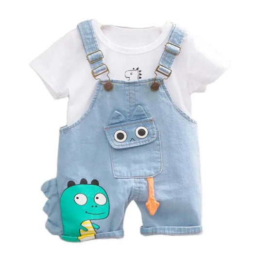 Summer Children Short Sleeved T-Shirt Overalls Sets