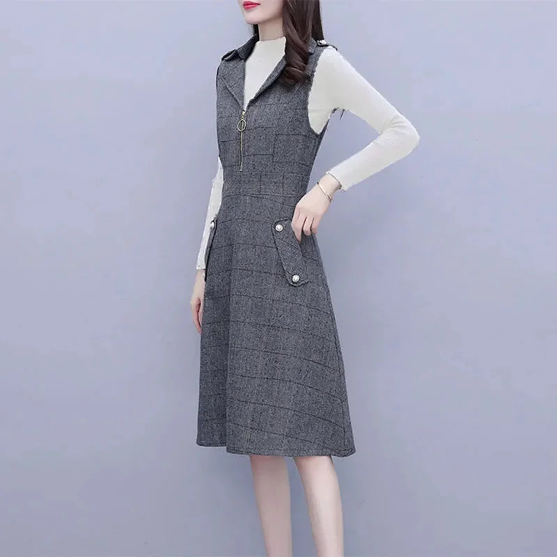 Women lattice Mid length A-line Dresses