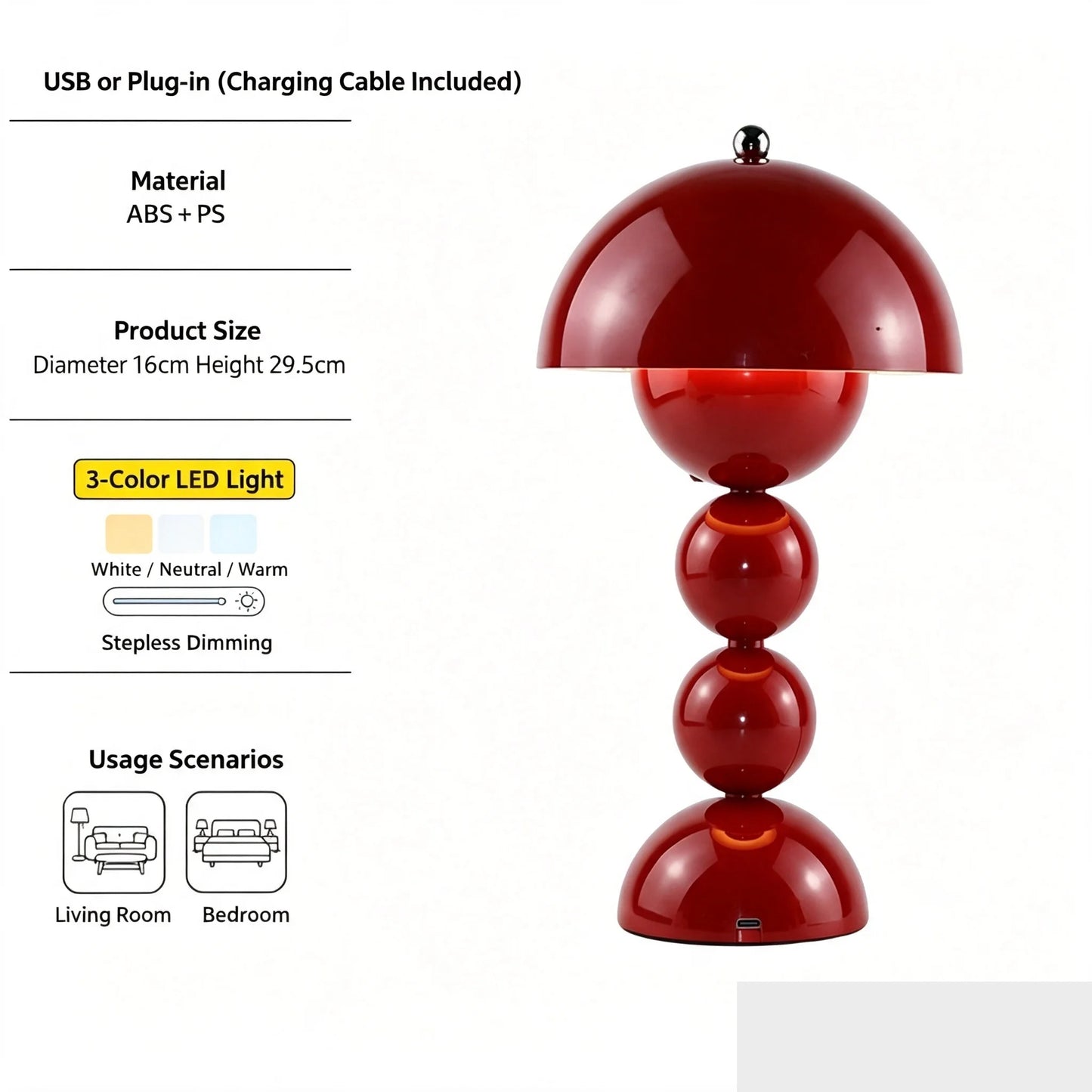 Metal Touch Switch Nordic LED Table Lamp