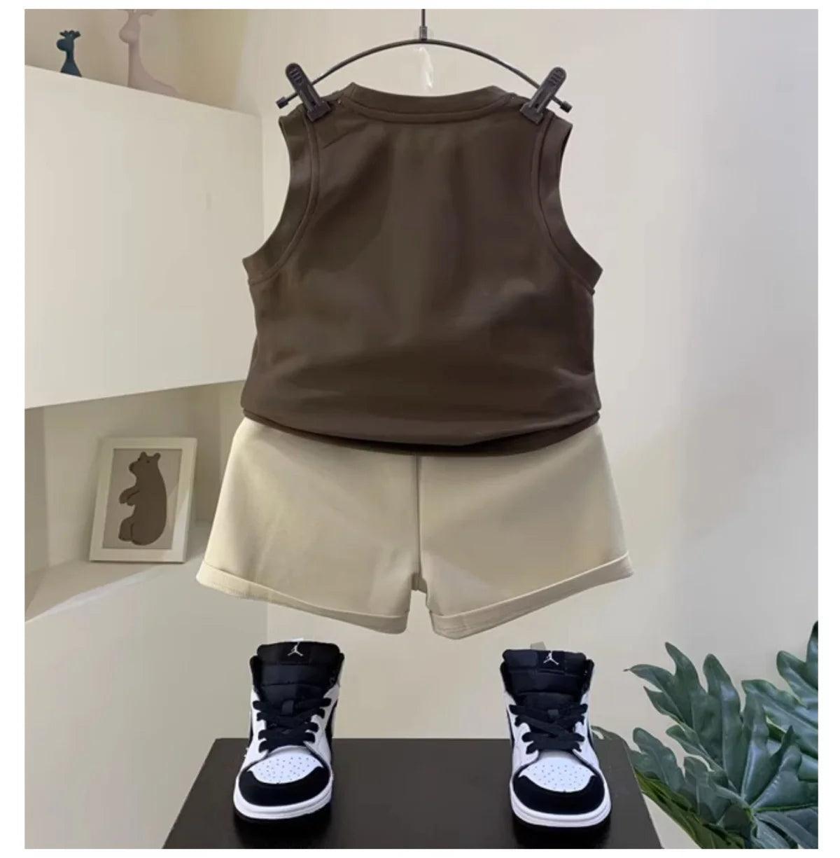 Fashionable Boys T-shirt and Shorts 2-piece Outfits - Venus Trendy Fashion Online