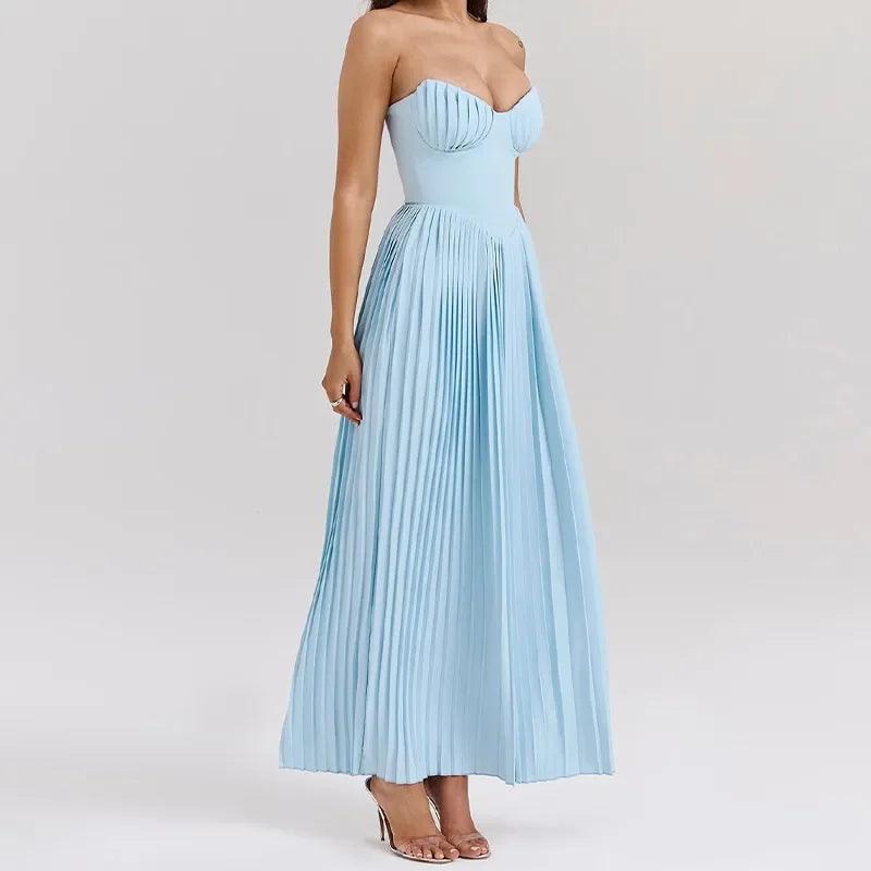 Fashion Solid Backless High Waist Dresses - Venus Trendy Fashion Online