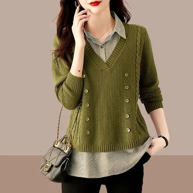 New Korean Loose Long Sleeve Sweater Shirt
