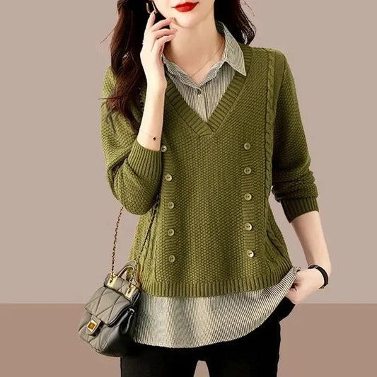 New Korean Loose Long Sleeve Sweater Shirt