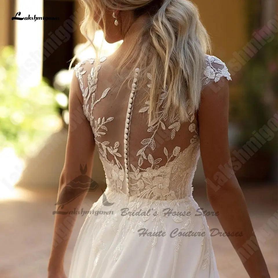 Simple Chiffon Bridal Beach Wedding Dress - Venus Trendy Fashion Online