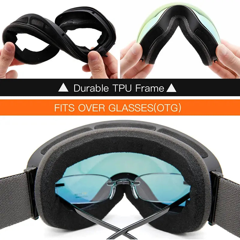 Ski Goggles,Winter Snow Sports Goggles with Anti-fog UV Protection for Men Women Youth Interchangeable Lens - Premium Goggles - Venus Trendy Fashion Online