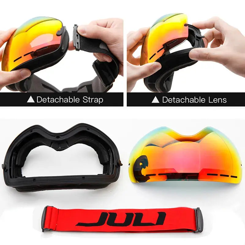 Ski Goggles,Winter Snow Sports Goggles with Anti-fog UV Protection for Men Women Youth Interchangeable Lens - Premium Goggles - Venus Trendy Fashion Online