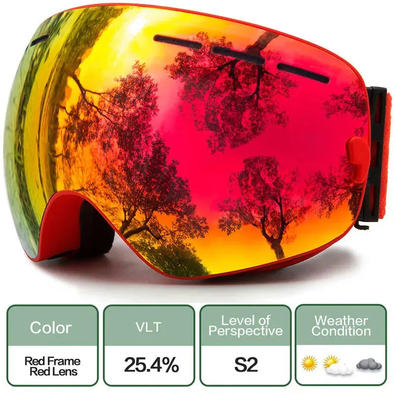 Ski Goggles,Winter Snow Sports Goggles with Anti-fog UV Protection for Men Women Youth Interchangeable Lens - Premium Goggles - Venus Trendy Fashion Online