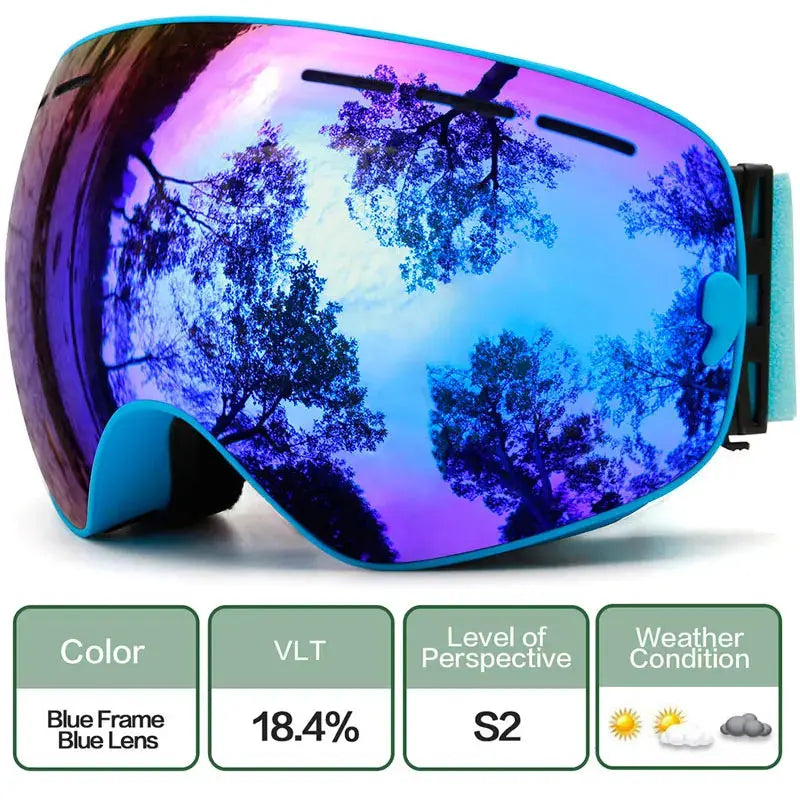 Ski Goggles,Winter Snow Sports Goggles with Anti-fog UV Protection for Men Women Youth Interchangeable Lens - Premium Goggles - Venus Trendy Fashion Online