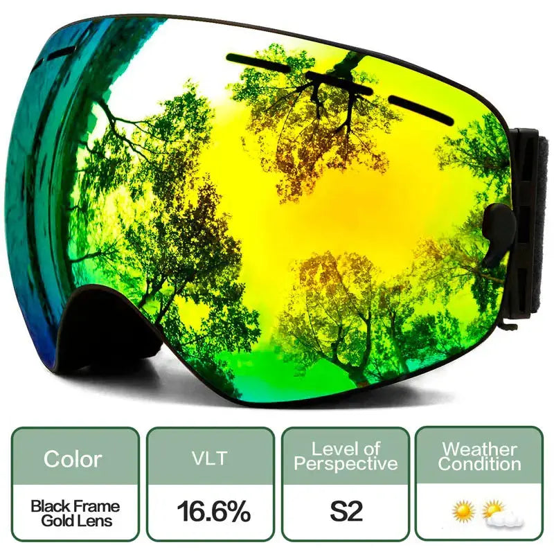 Ski Goggles,Winter Snow Sports Goggles with Anti-fog UV Protection for Men Women Youth Interchangeable Lens - Premium Goggles - Venus Trendy Fashion Online