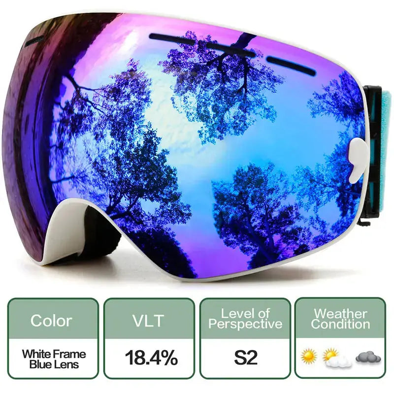 Ski Goggles,Winter Snow Sports Goggles with Anti-fog UV Protection for Men Women Youth Interchangeable Lens - Premium Goggles - Venus Trendy Fashion Online