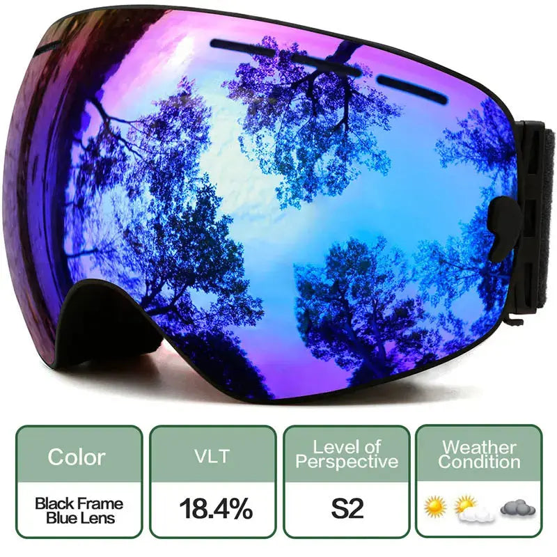 Ski Goggles,Winter Snow Sports Goggles with Anti-fog UV Protection for Men Women Youth Interchangeable Lens - Premium Goggles - Venus Trendy Fashion Online