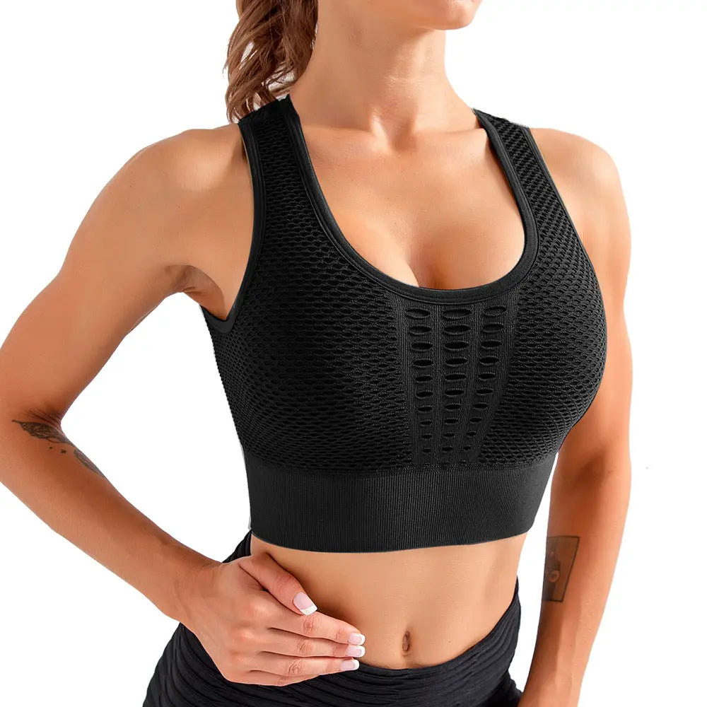 Summer Hollow Out Cutout Out Beauty Back Seamless Sports Bra Women Shockproof Push Up Yoga Running Fitness Underwear - Venus Trendy Fashion Online