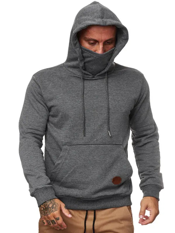 Sweatshirt Hooded Long Sleeve T-Shirt Men's Sweatshirt Mask - Venus Trendy Fashion Online