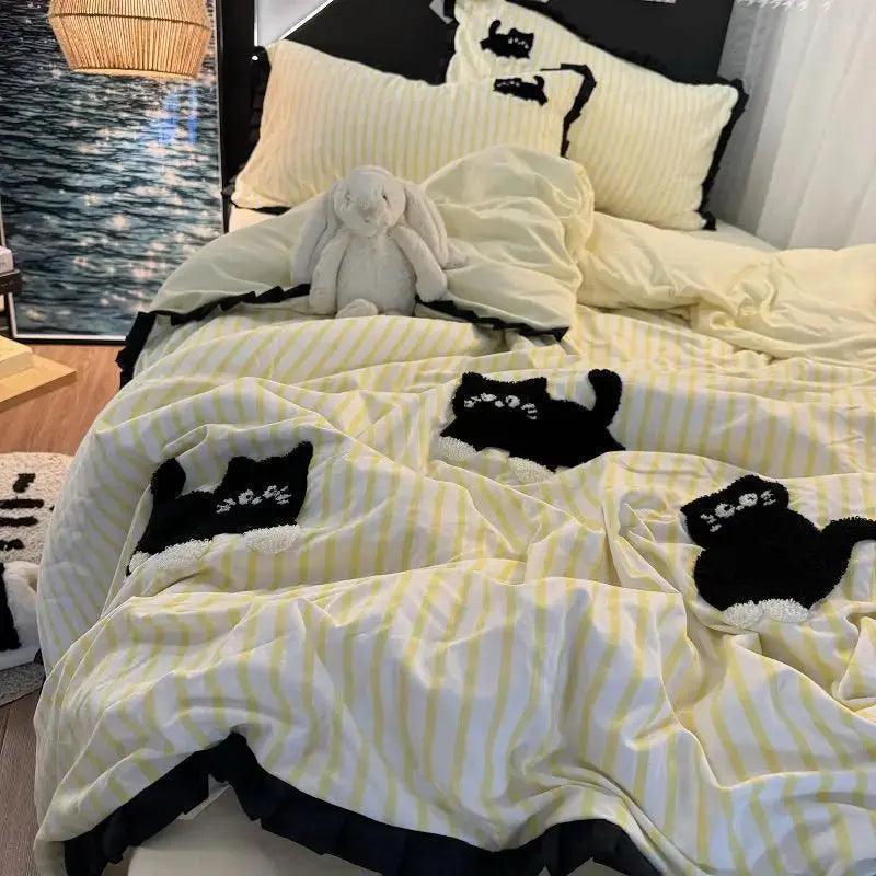 Trendy Style Embroidery Washed Cotton Bedding Set - Venus Trendy Fashion Online