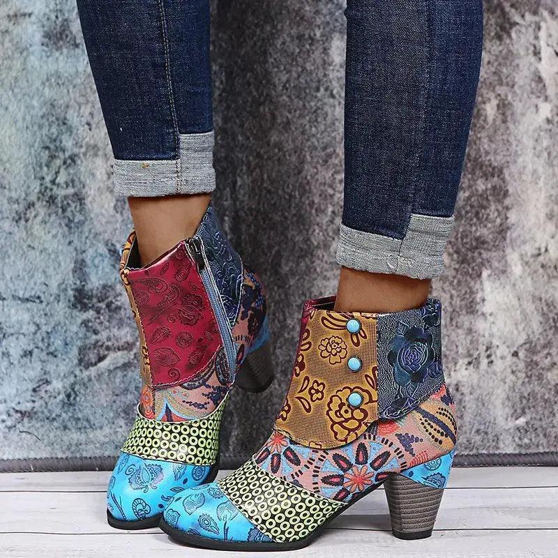 Trendy Women PU Waterproof Casual Vintage Shoes - Venus Trendy Fashion Online