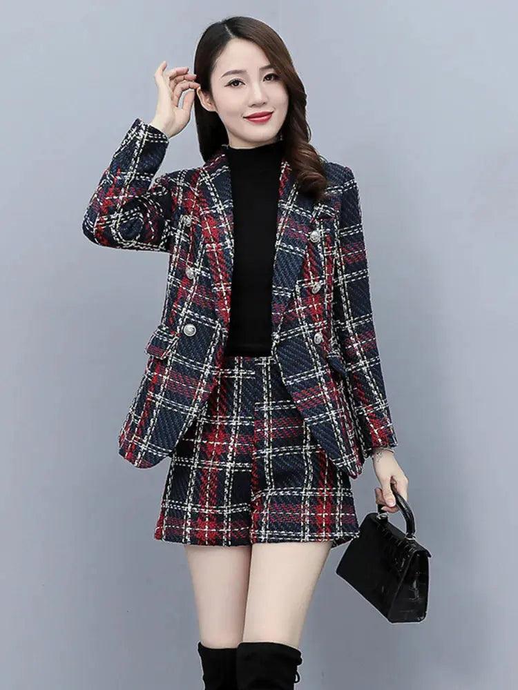 Tweed Jacket and Short Pants Suit for Women - Venus Trendy Fashion Online