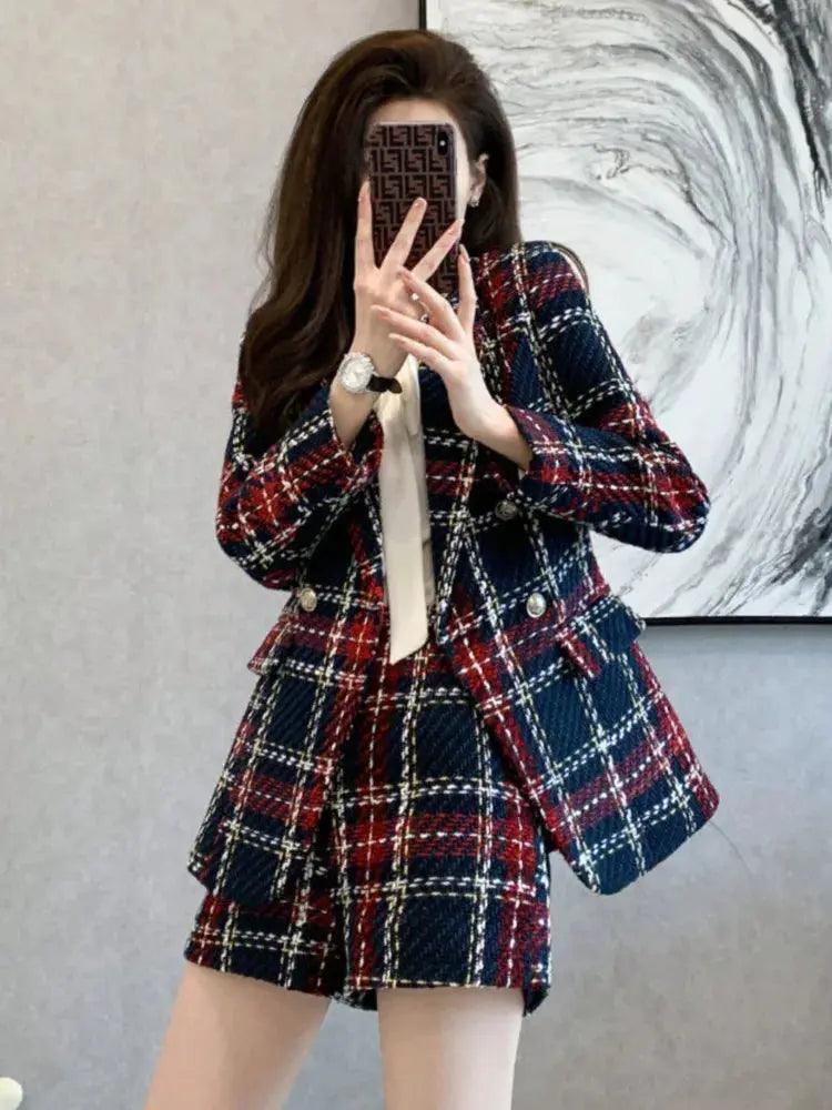 Tweed Jacket and Short Pants Suit for Women - Venus Trendy Fashion Online