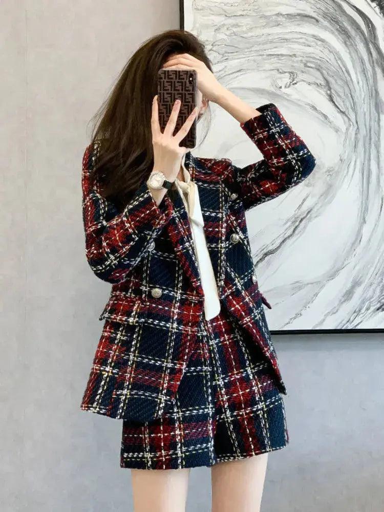 Tweed Jacket and Short Pants Suit for Women - Venus Trendy Fashion Online