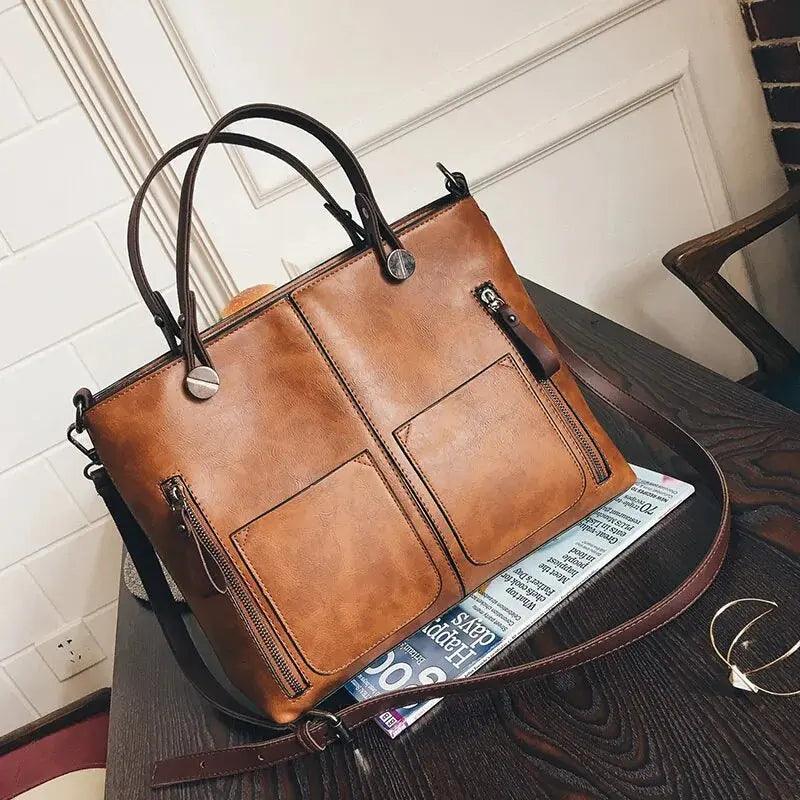 Wax Oil Leather Bag - Venus Trendy Fashion Online