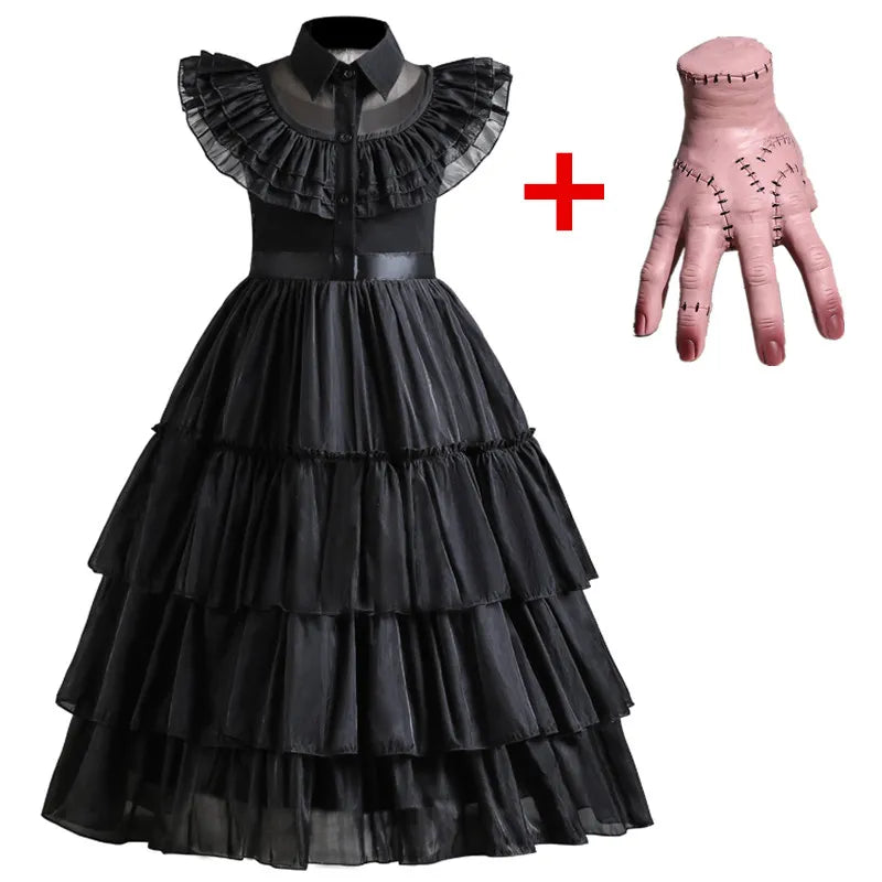 Wednesday Girl Costume for Carnival Halloween Black Events Cosplay Dress Venus Trendy Fashion Online