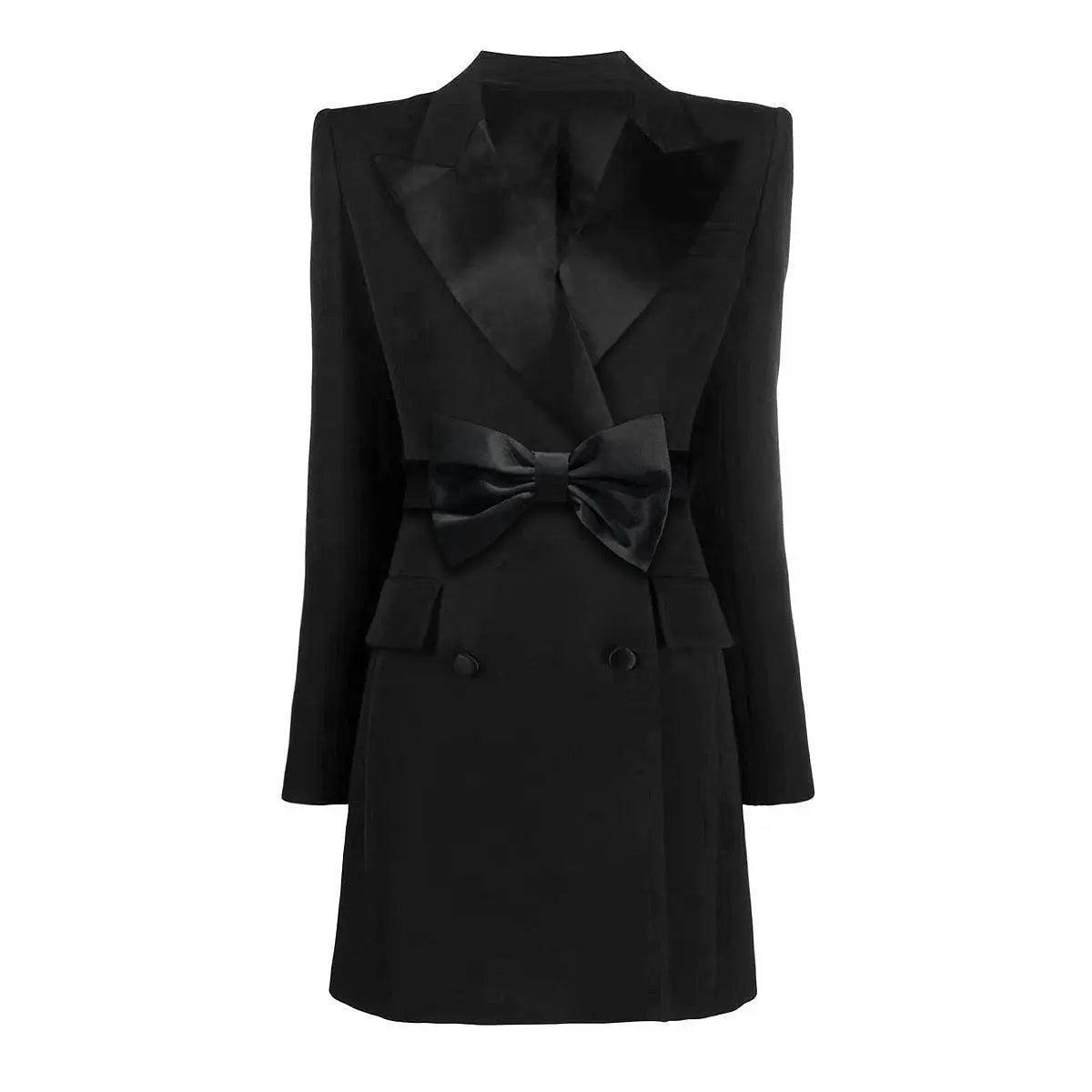 Winter High Bow Belt Women Business Dress - Venus Trendy Fashion Online