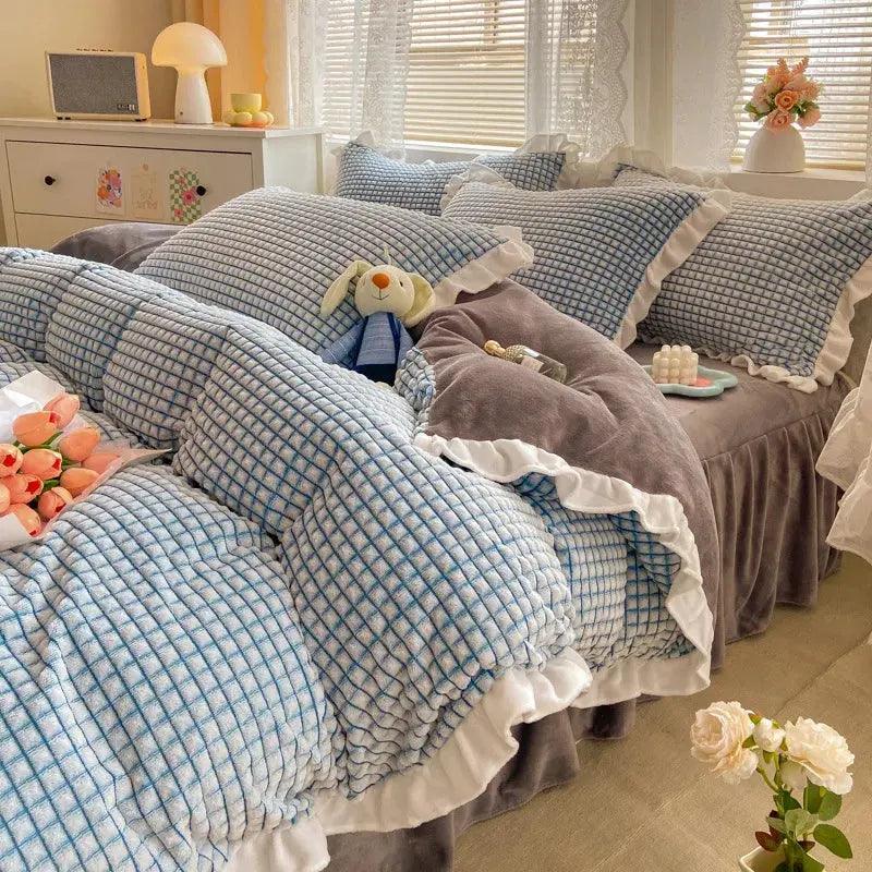 Winter Thicken Flannel Duvet Cover Bedding Set - Venus Trendy Fashion Online