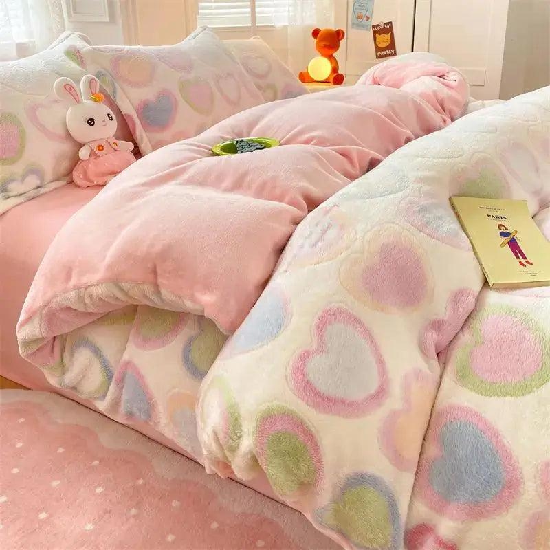 Winter Thickened Padded Warm Duvet Cover Set - Venus Trendy Fashion Online