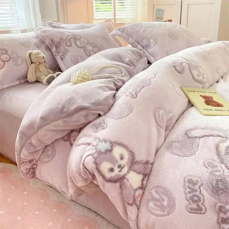 Winter Thickened Padded Warm Duvet Cover Set - Venus Trendy Fashion Online