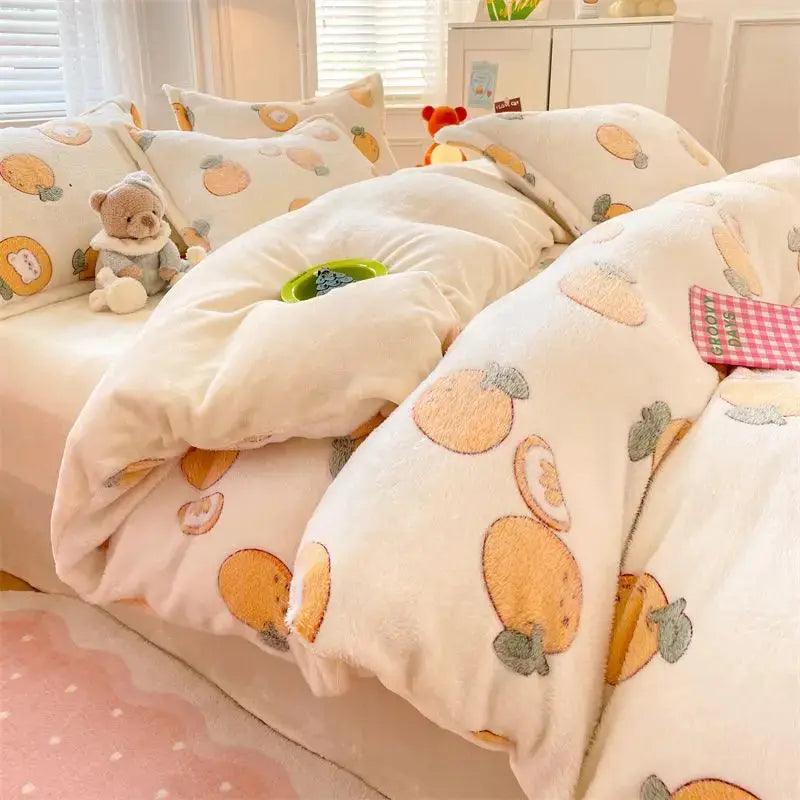 Winter Thickened Padded Warm Duvet Cover Set - Venus Trendy Fashion Online