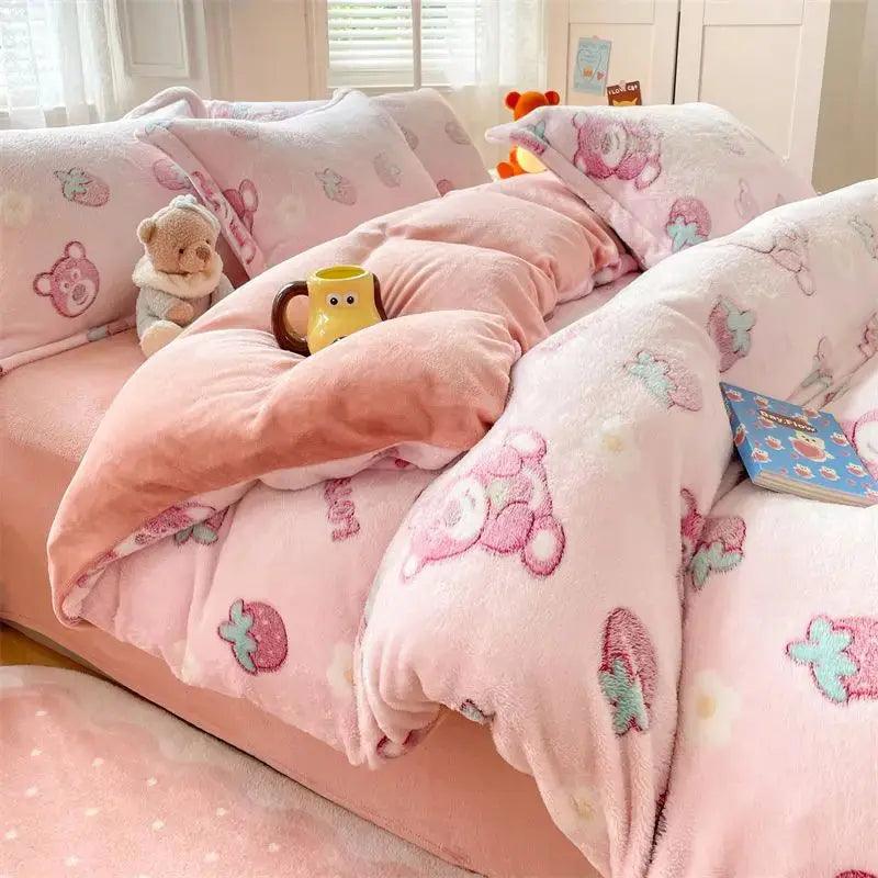 Winter Thickened Padded Warm Duvet Cover Set - Venus Trendy Fashion Online