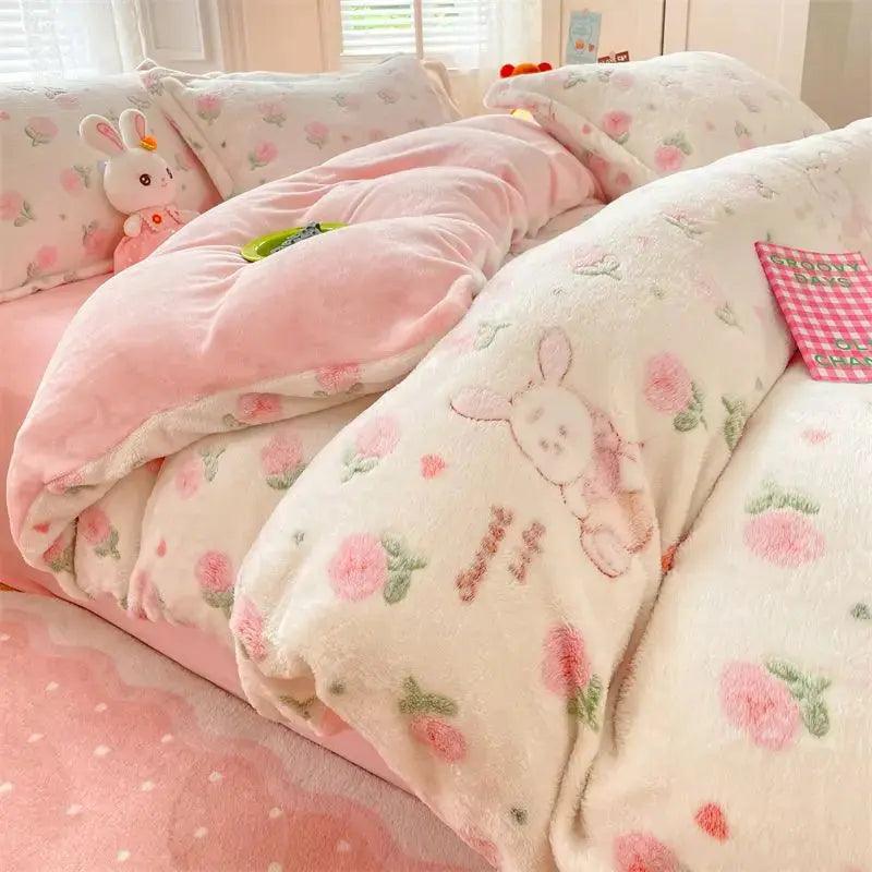 Winter Thickened Padded Warm Duvet Cover Set - Venus Trendy Fashion Online