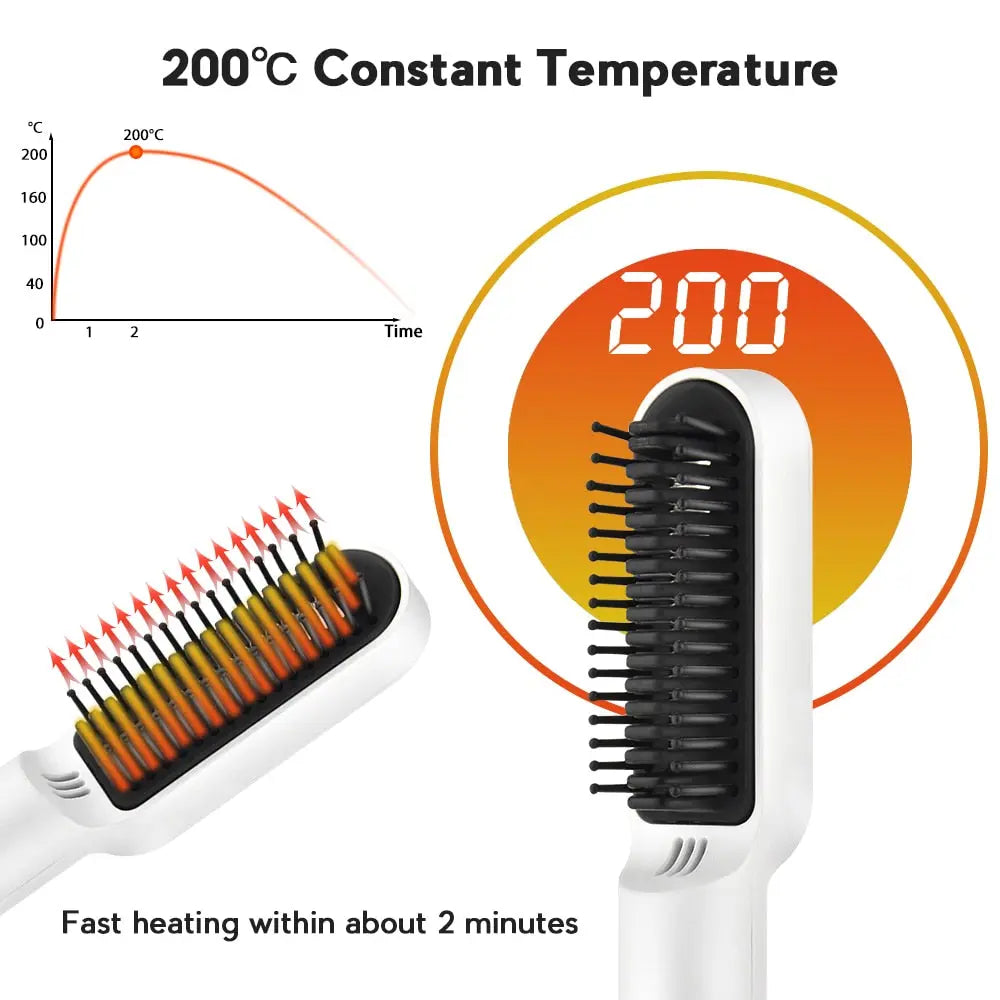 Wireless Heating Hair Styling Comb - Venus Trendy Fashion Online