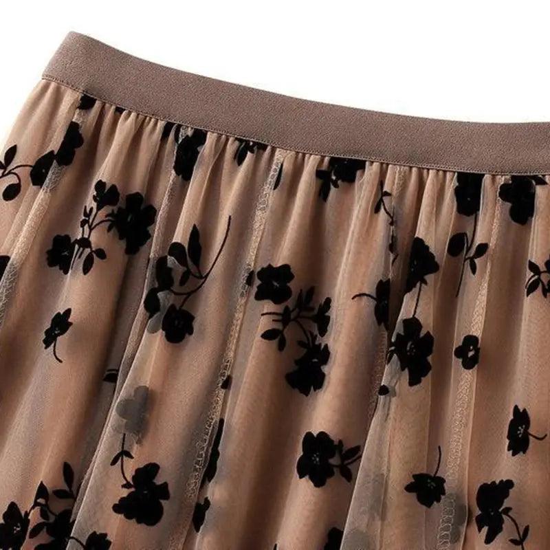 Women Elegant Floral Tulle Skirts - Venus Trendy Fashion Online