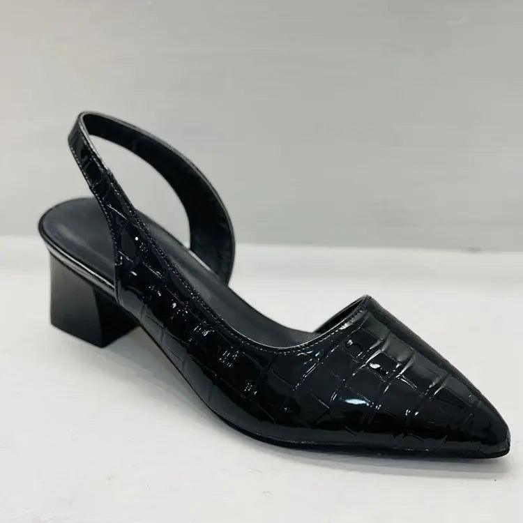 Women Fashion Oversized Solid Color Pointed Chunky Heel Sandals - Venus Trendy Fashion Online