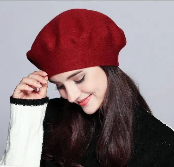 Women retro warm knitting artist hat casual pumpkin hat - Venus Trendy Fashion Online