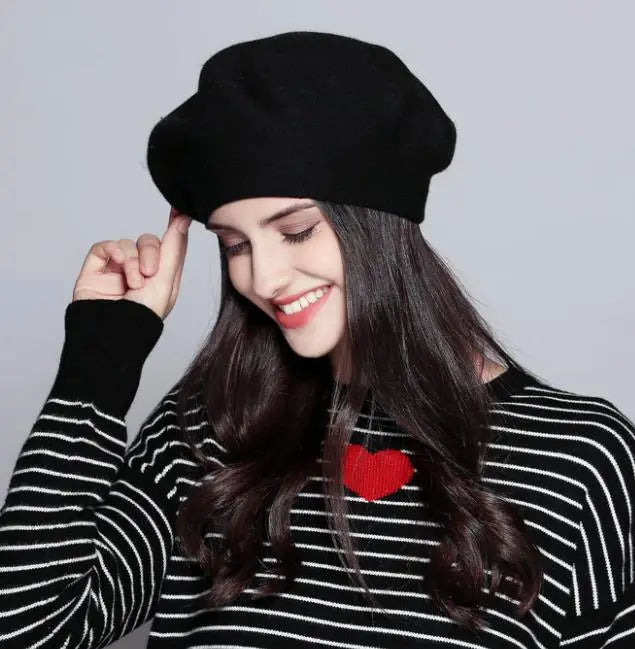 Women retro warm knitting artist hat casual pumpkin hat - Venus Trendy Fashion Online